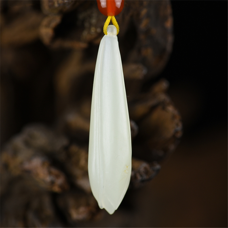 和田玉玉兰花吊坠-红掌柜