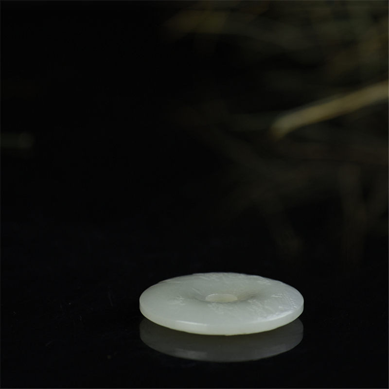 新疆山料和田白玉平安扣吊坠-红掌柜