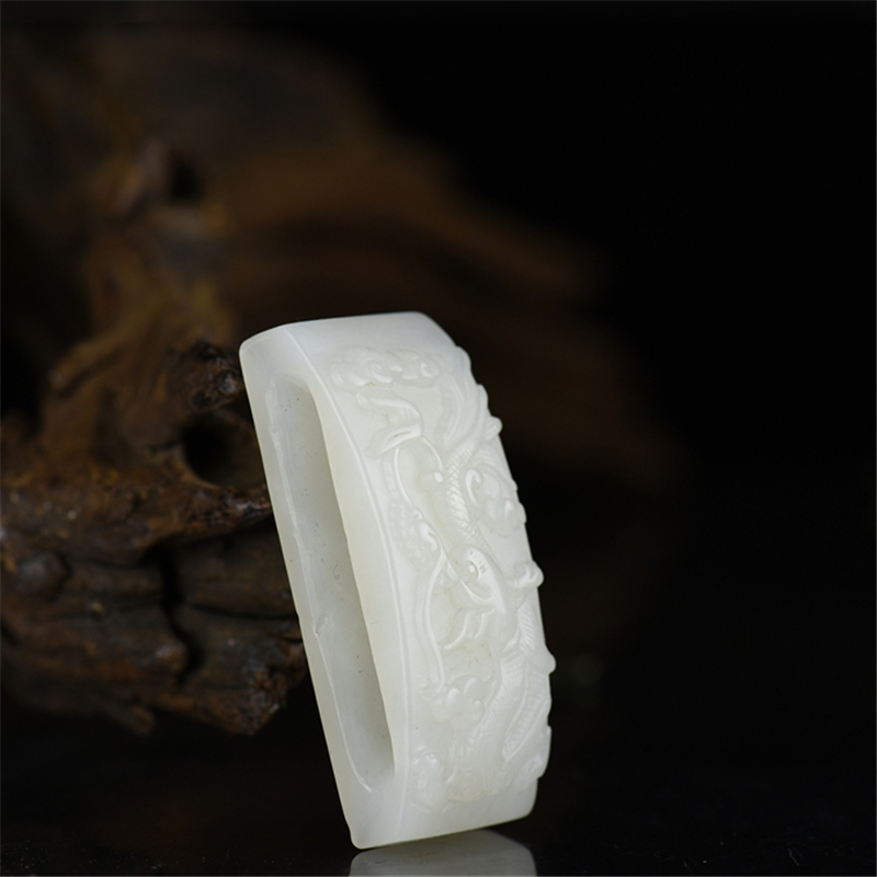 和田白玉飞龙在天皮带扣-红掌柜