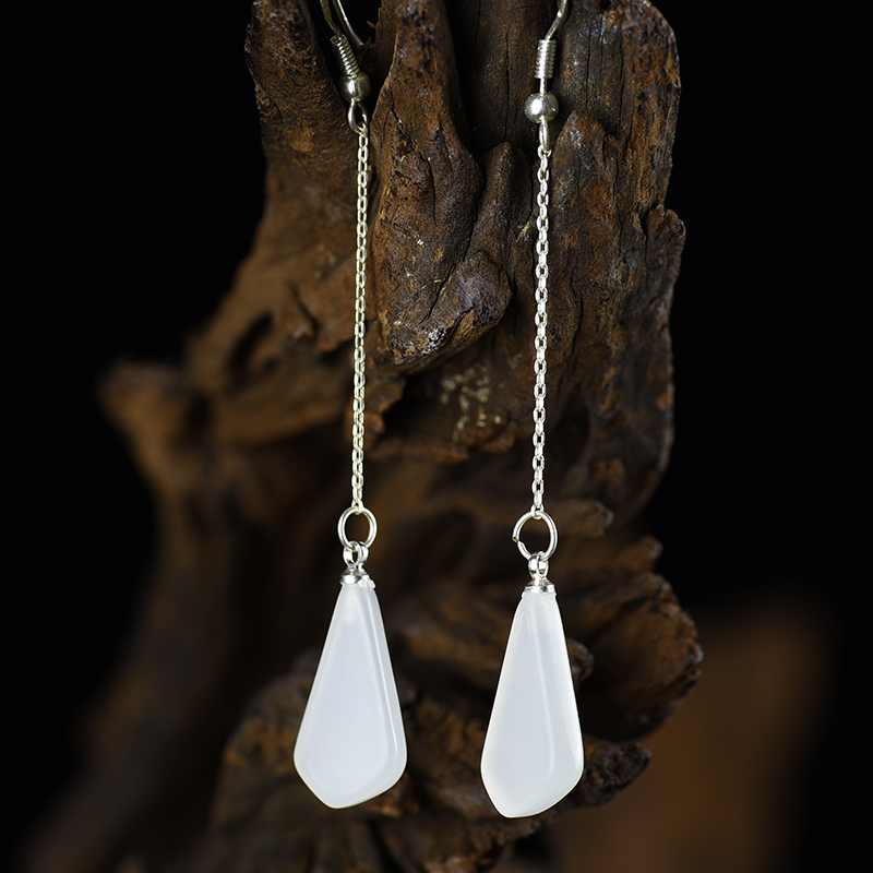 和田白玉耳坠-红掌柜