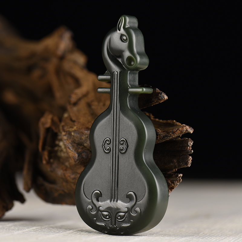 新疆山料和田青玉马头琴吊坠-红掌柜