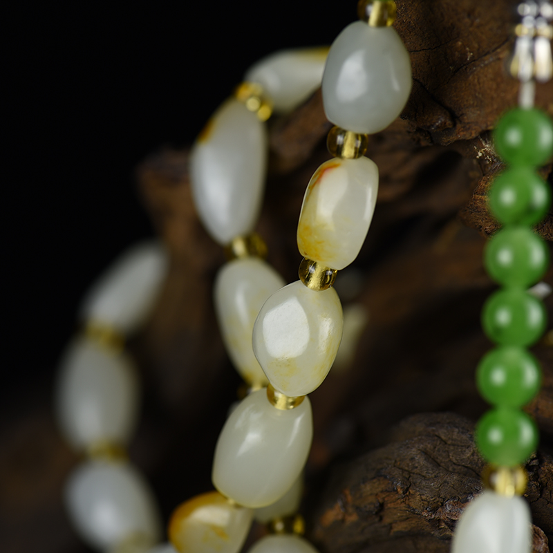 籽料和田白玉原石项链-红掌柜