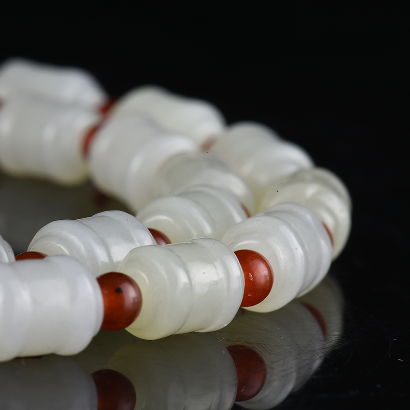 天然山料和田白玉福禄项链-红掌柜