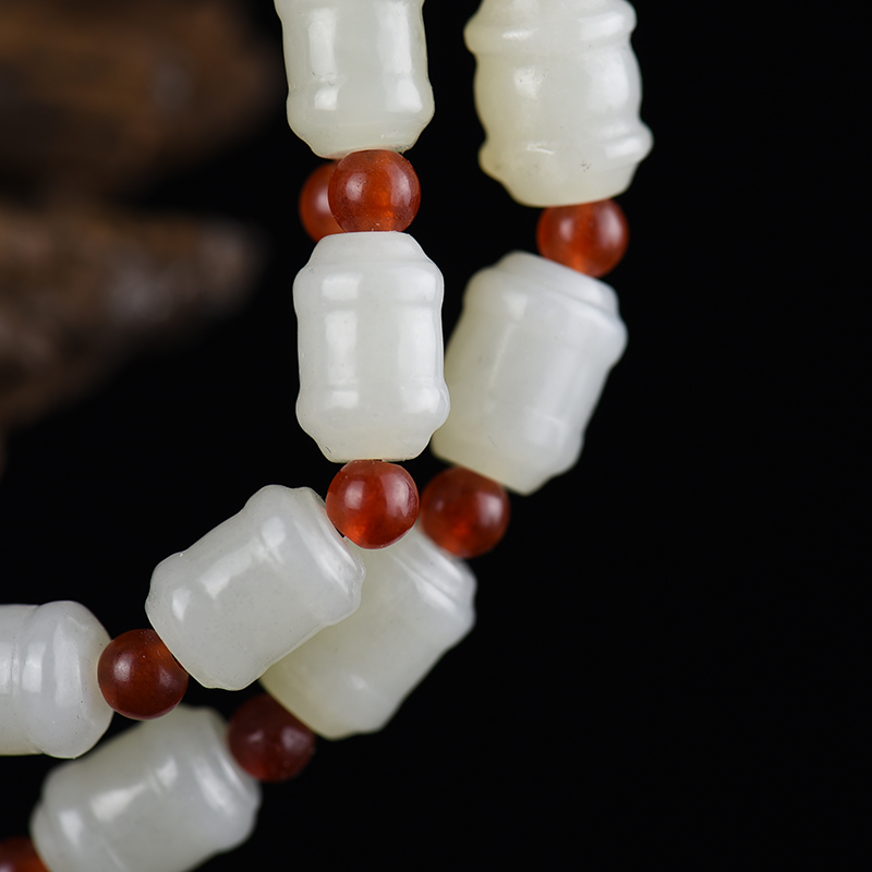 新疆天然山料和田玉福禄项链-红掌柜