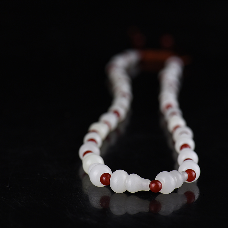 新疆天然山料和田白玉项链-红掌柜