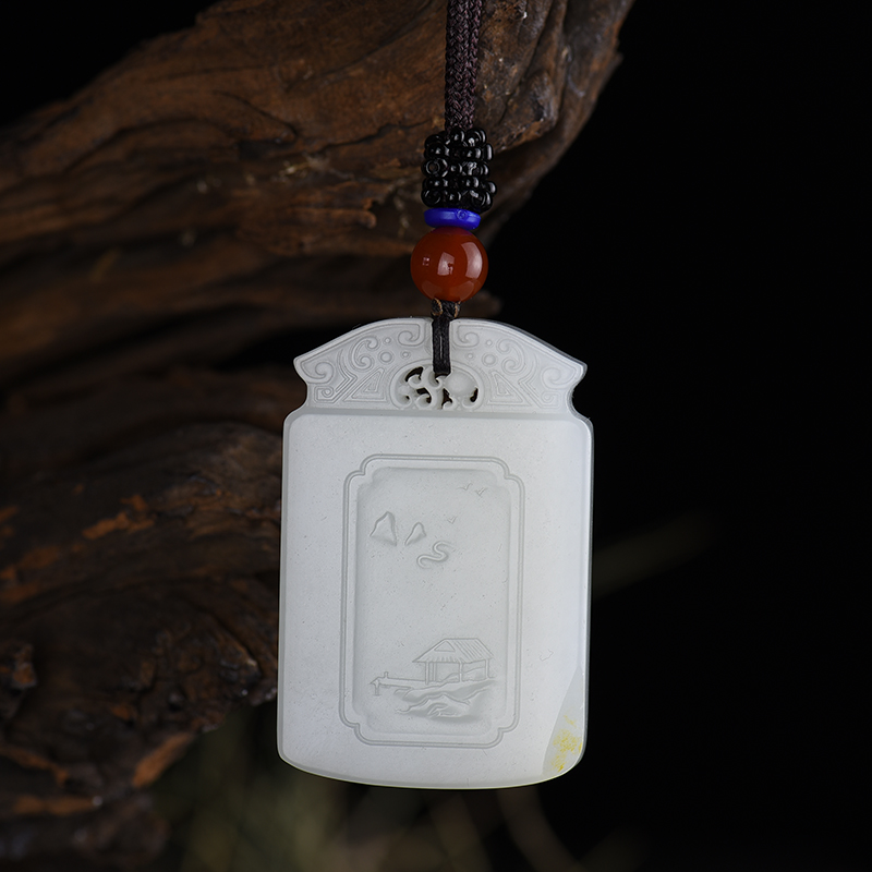 和田白玉吊坠-红掌柜