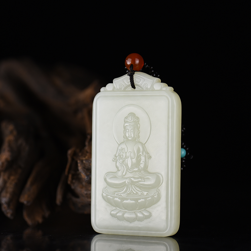 山料和田白玉吊坠-红掌柜