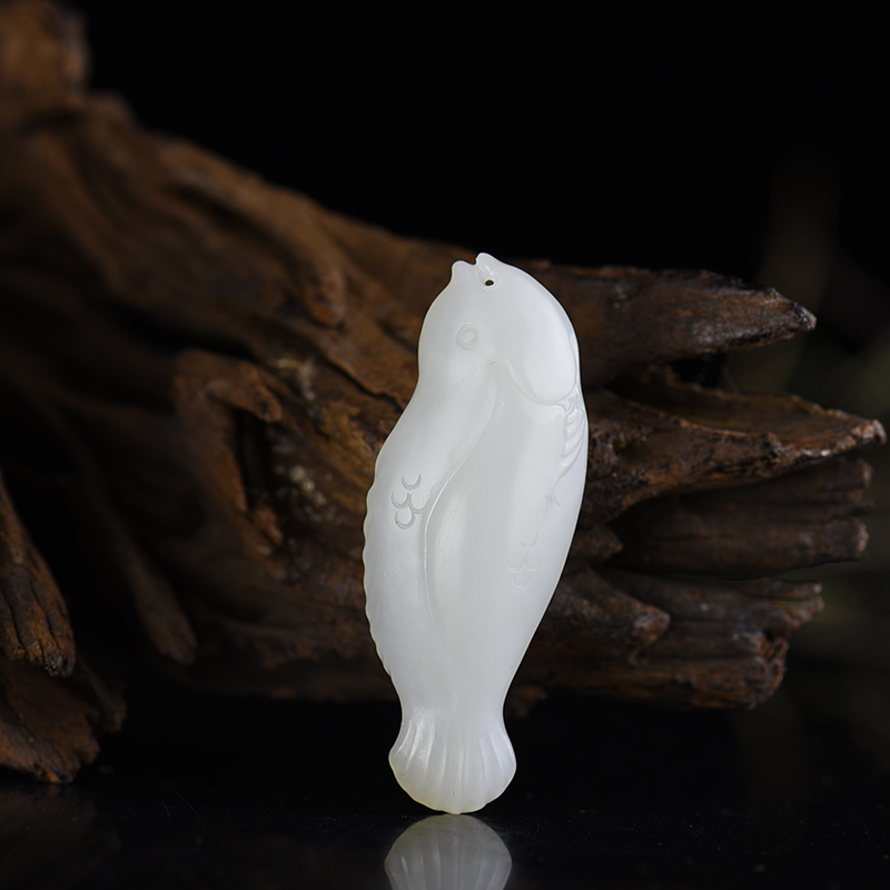 山料和田白玉争上游吊坠-红掌柜