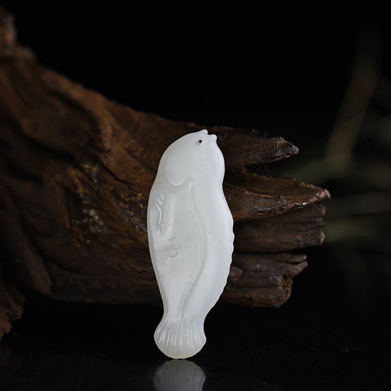 和田白玉吊坠-红掌柜