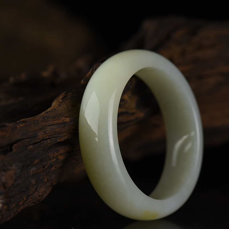 山料和田青白玉扁镯-红掌柜