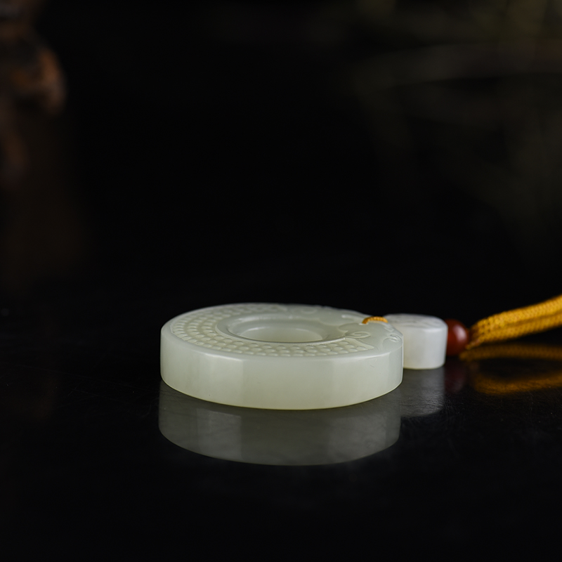 新疆和田白玉平安寿福吊坠-红掌柜