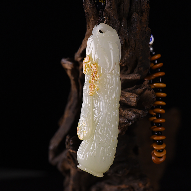 山料和田白玉手把件-红掌柜