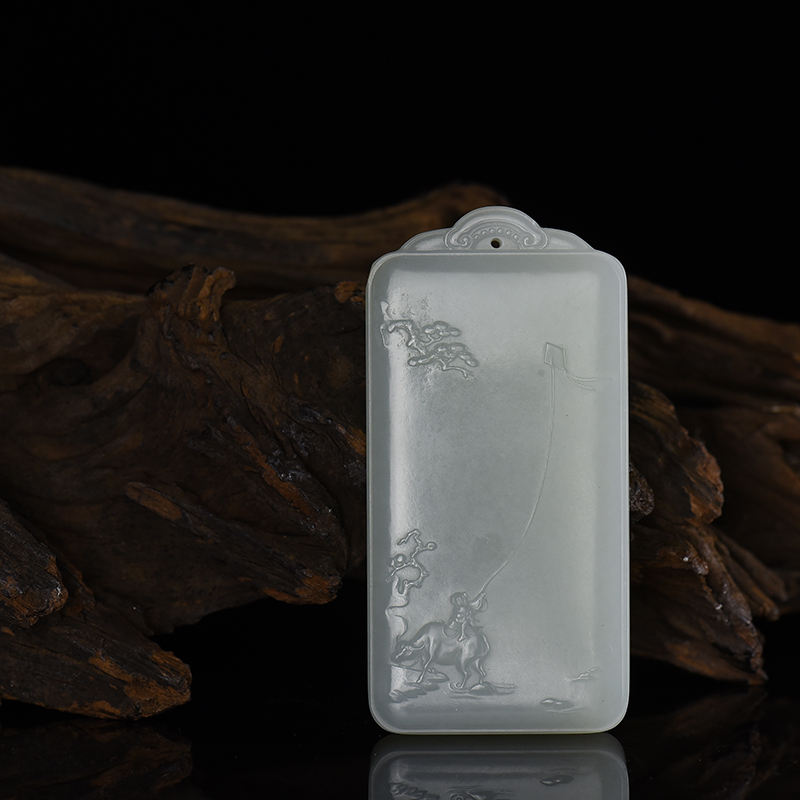 山料和田白玉吊坠-红掌柜