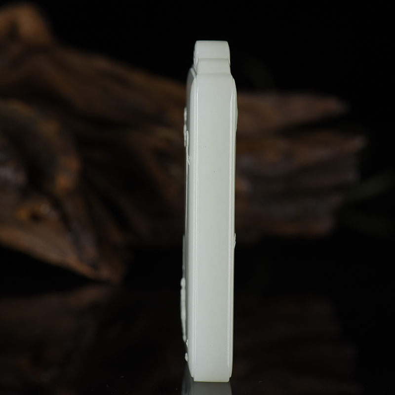 新疆山料和田白玉吊坠-红掌柜