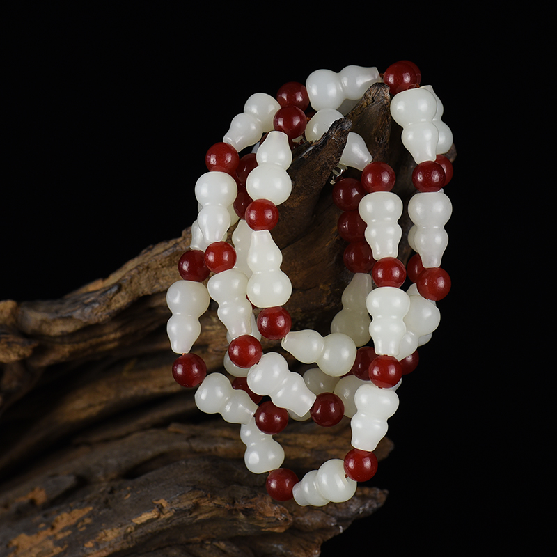 山料和田白玉福禄项链-红掌柜