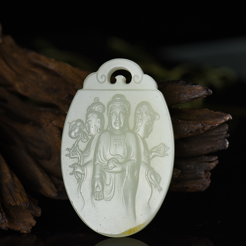 山料和田白玉阿弥陀佛吊坠-红掌柜