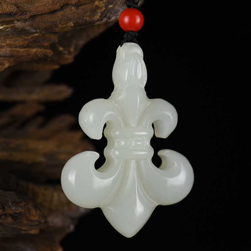 和田白玉克罗地吊坠-红掌柜