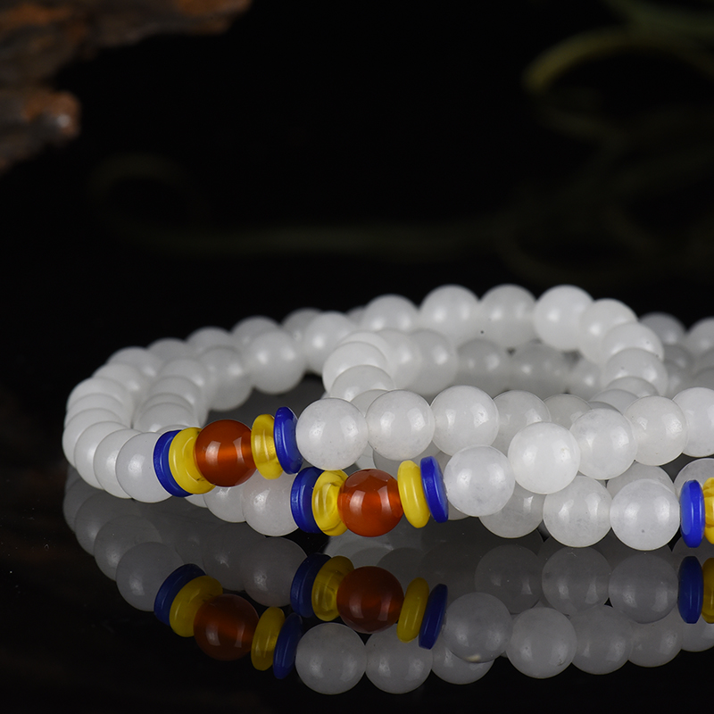 和田玉108佛珠多圈手串-红掌柜