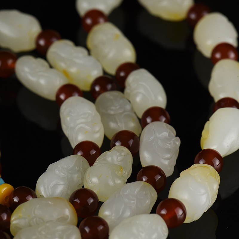 和田玉18罗汉项链两用款-红掌柜