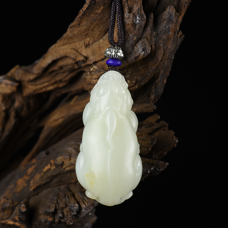 山料和田白玉貔貅吊坠-红掌柜