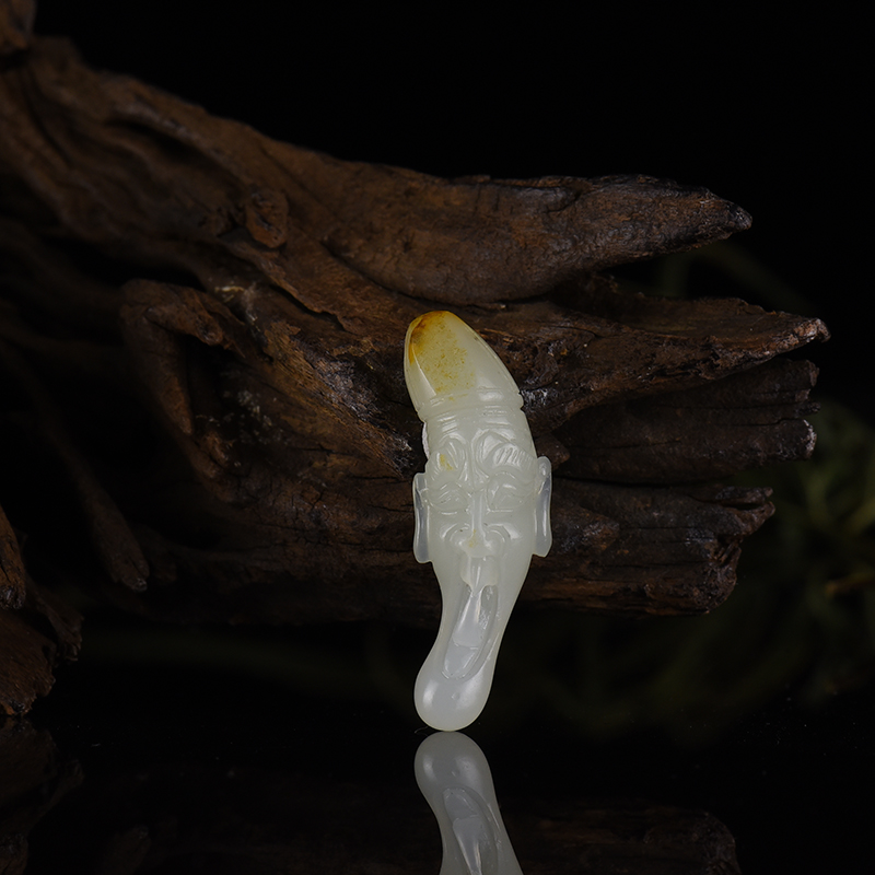 和田白玉降龙吊坠-红掌柜