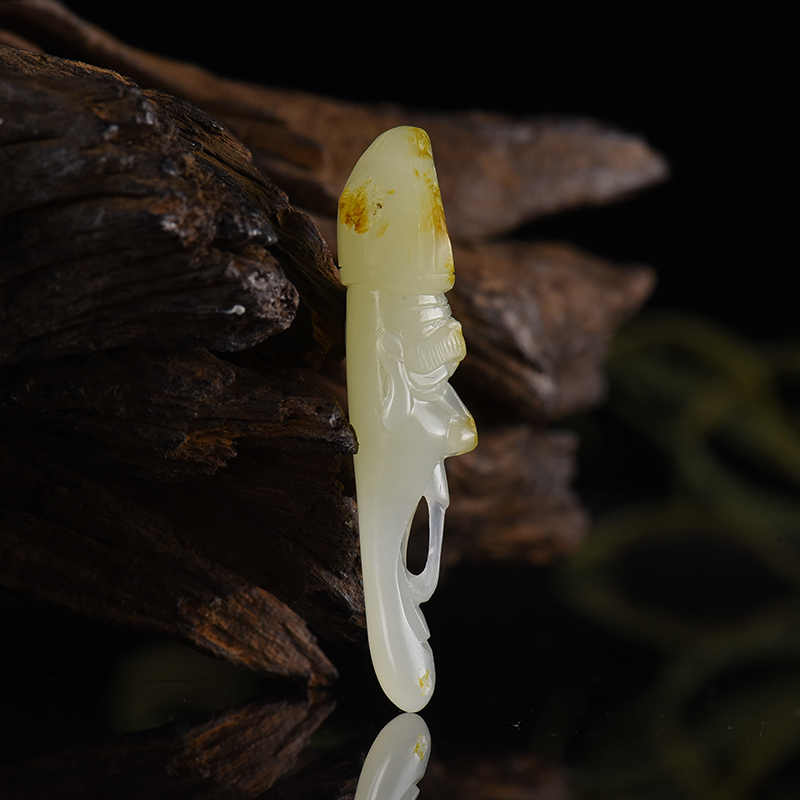 山料和田玉降龙吊坠-红掌柜