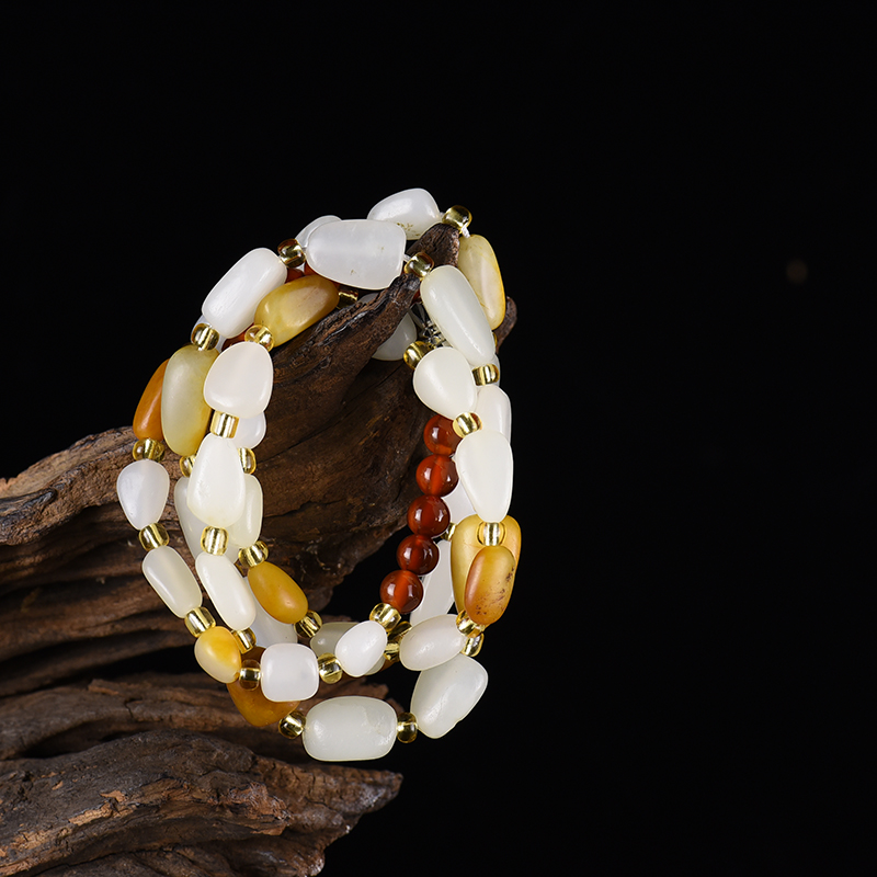 新疆天然和田白玉原石项链-红掌柜