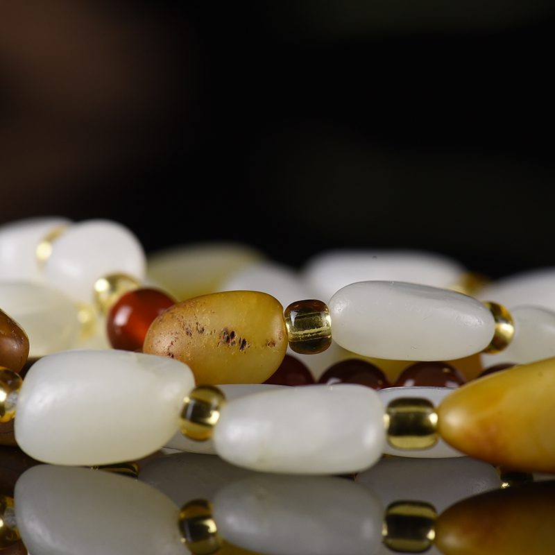 籽料和田白玉原石项链-红掌柜