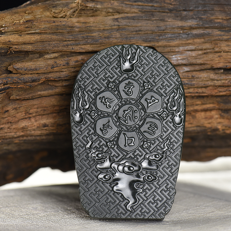 新疆天然和田深青玉观音吊坠-红掌柜