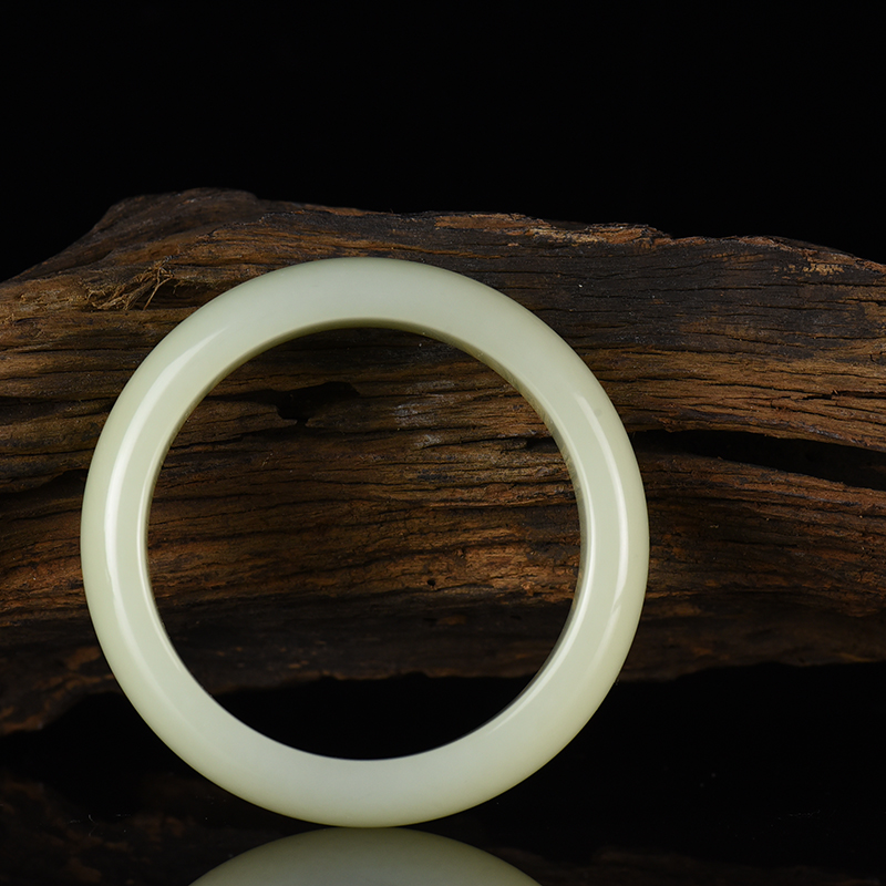 新疆天然和田青白玉扁镯-红掌柜