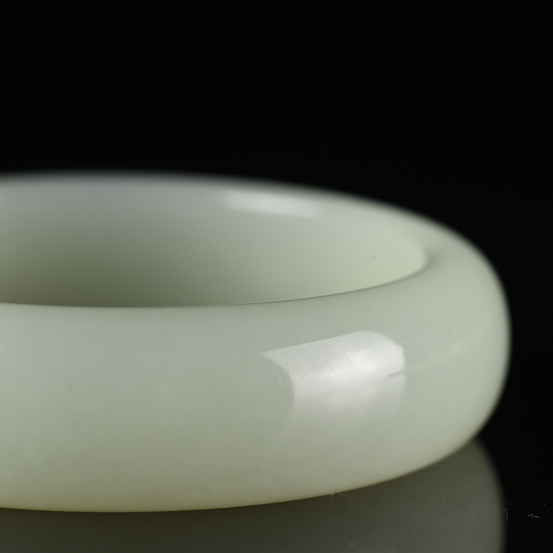 新疆山料和田青白玉扁镯-红掌柜