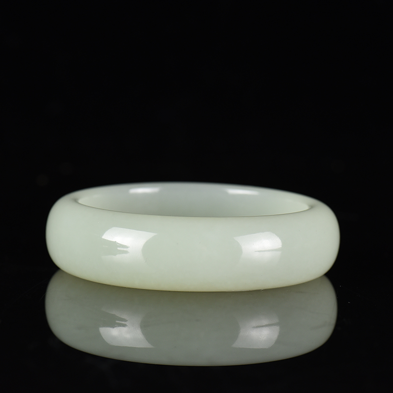 山料和田青白玉扁镯-红掌柜