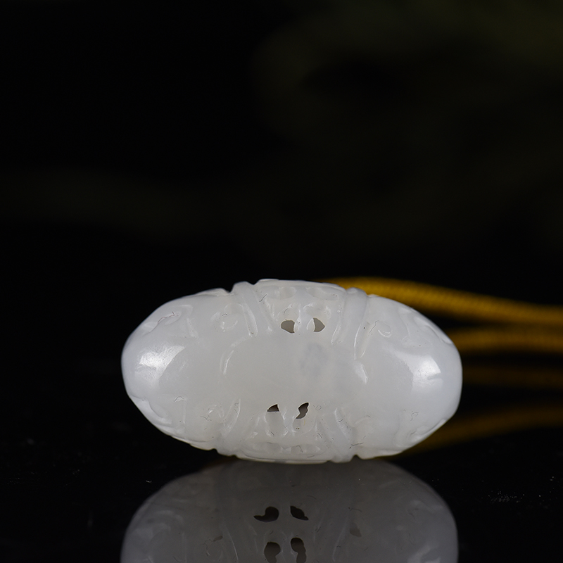 新疆天然山料和田玉香囊吊坠-红掌柜