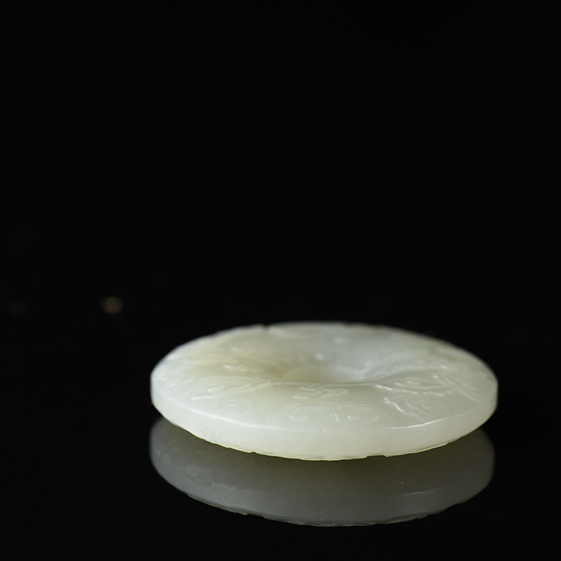 天然和田白玉祥云平安扣吊坠-红掌柜