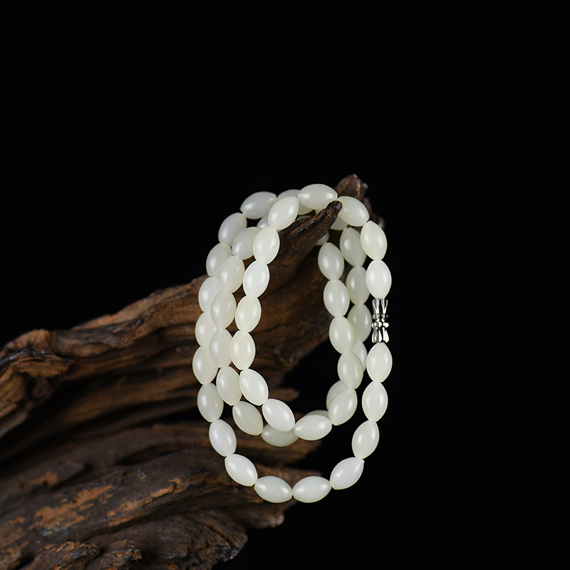 籽料和田白玉米粒项链-红掌柜