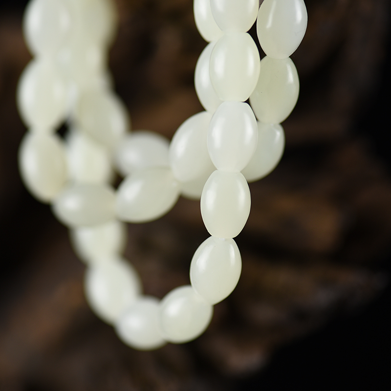 籽料和田白玉米粒项链-红掌柜