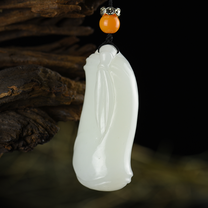 山料和田白玉吊坠-红掌柜