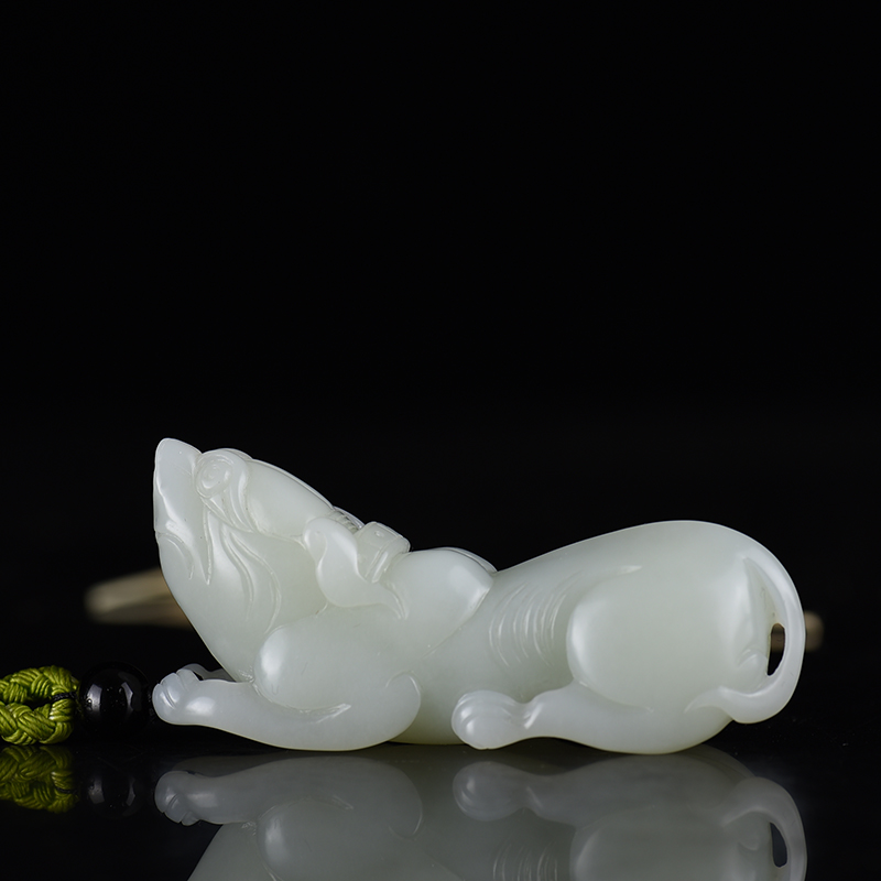 新疆山料和田白玉旺财两用款-红掌柜