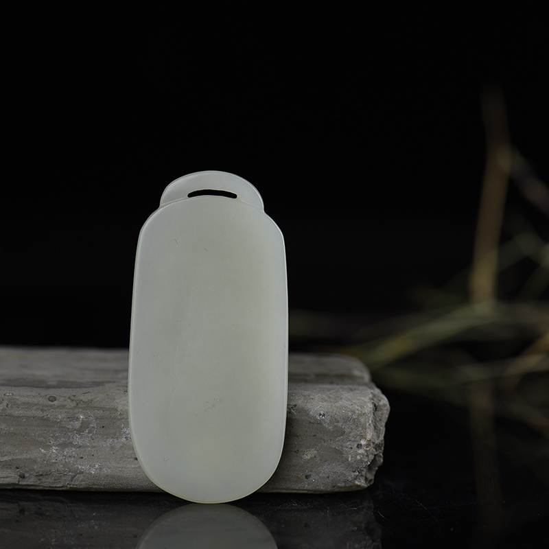 新疆天然和田青白玉松鹤延年吊坠-红掌柜