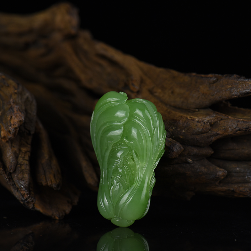 青海山料和田翠青玉摆财吊坠-红掌柜