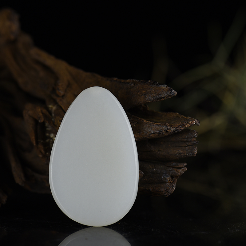 新疆天然和田白玉蝶恋花吊坠-红掌柜