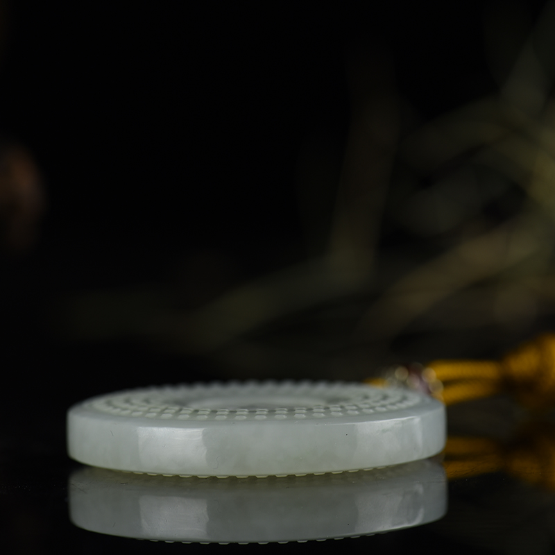 和田白玉福寿吊牌-红掌柜