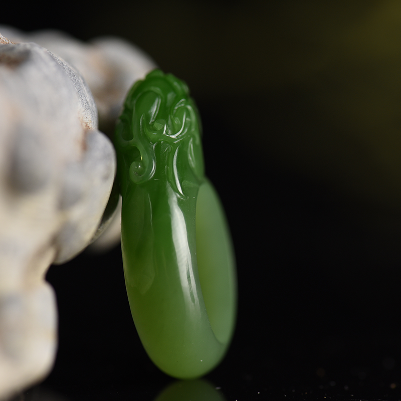 和田碧玉貔貅戒指-红掌柜