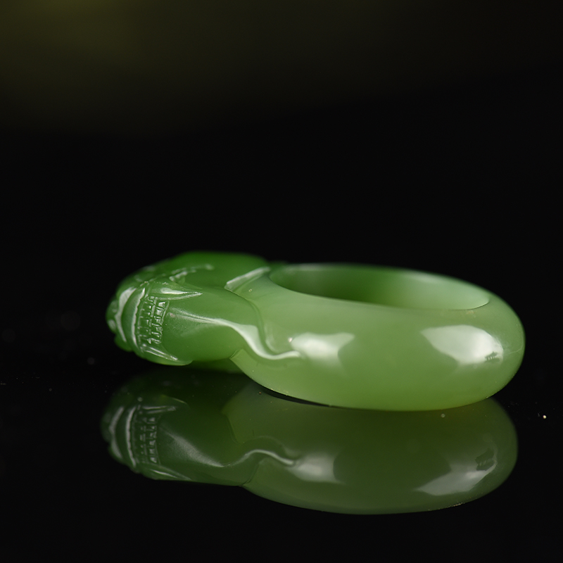 山料和田玉戒指-红掌柜