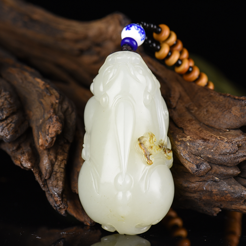 籽料和田白玉貔貅吊坠-红掌柜
