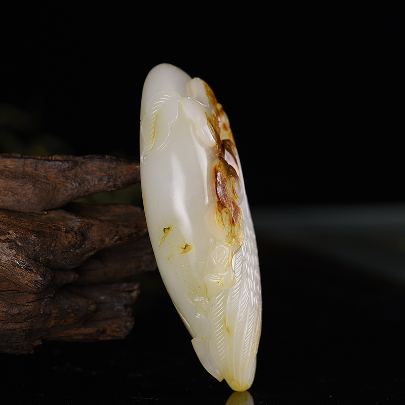 新疆和田白玉一路如意吊坠-红掌柜