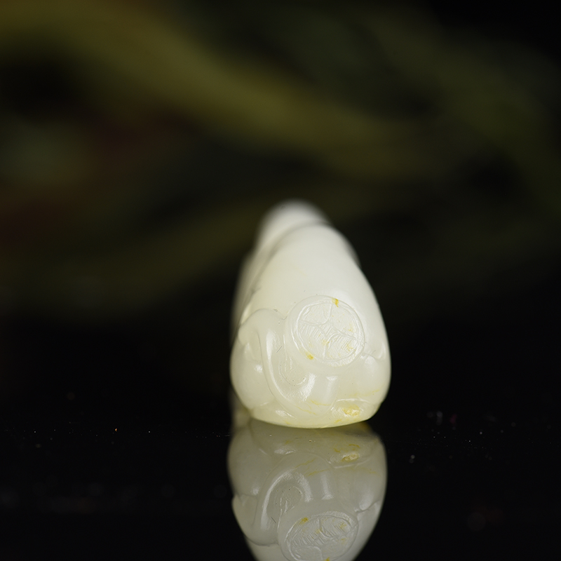 新疆籽料和田白玉旺财吊坠-红掌柜