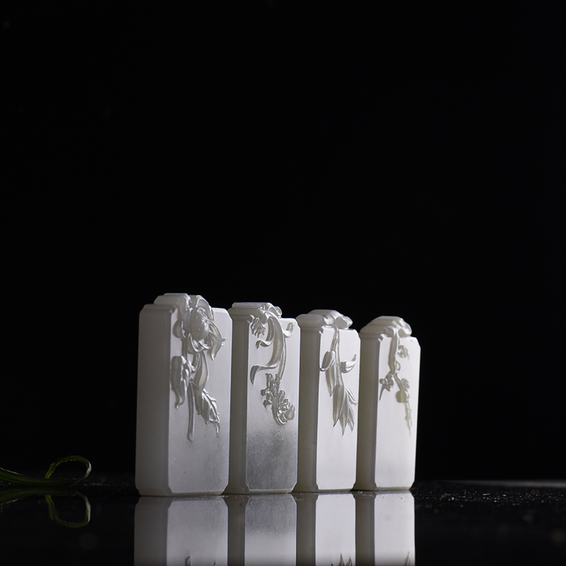 山料羊脂白四君子套装-红掌柜