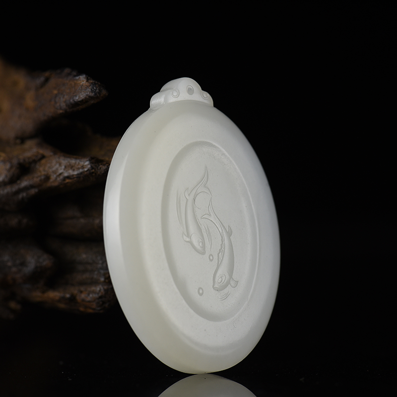 新疆天然山料和田羊脂白玉吊坠-红掌柜