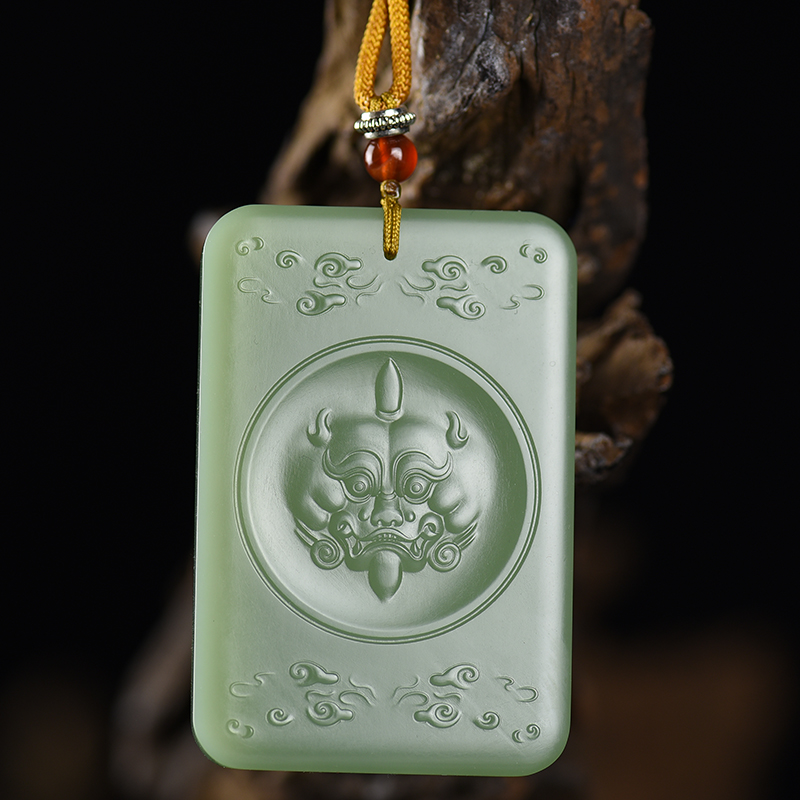 山料和田碧玉鸭蛋青貔貅守护吊坠-红掌柜